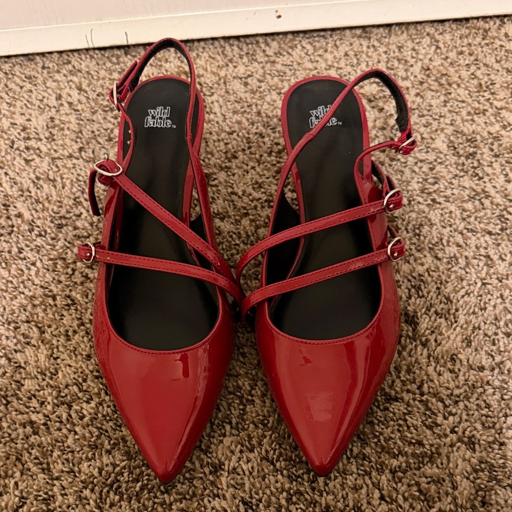 Wild Fable Red Patent Heels